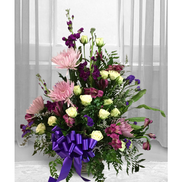 Purple/Pink/White Funeral Arrangement